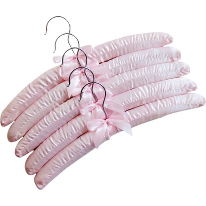 Clothes Hangers 5Pcs Wooden Fabric Coated Sponge Padded Hotel Shop Display Racks