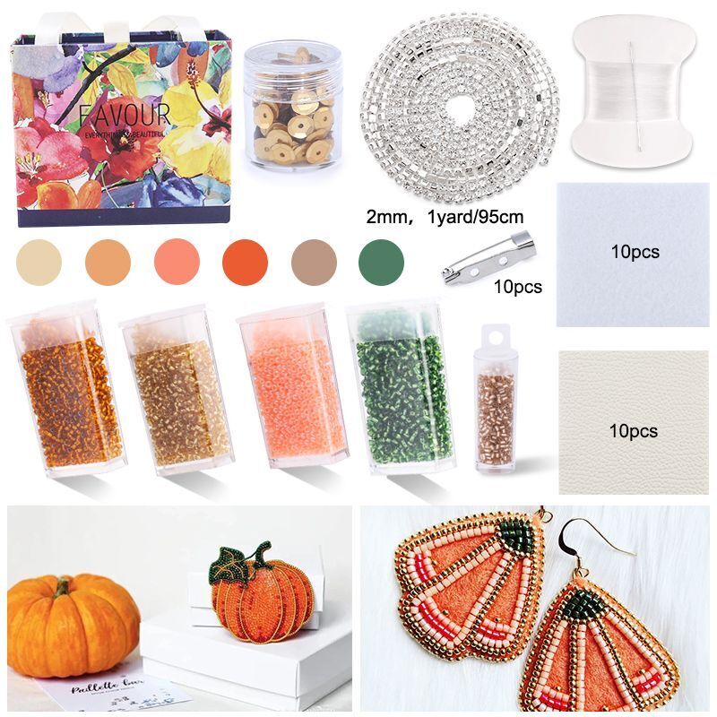 Beading Embroidery Kits 4~39Pcs Glass Seed Bead Needlework Jewelry Crafts Making