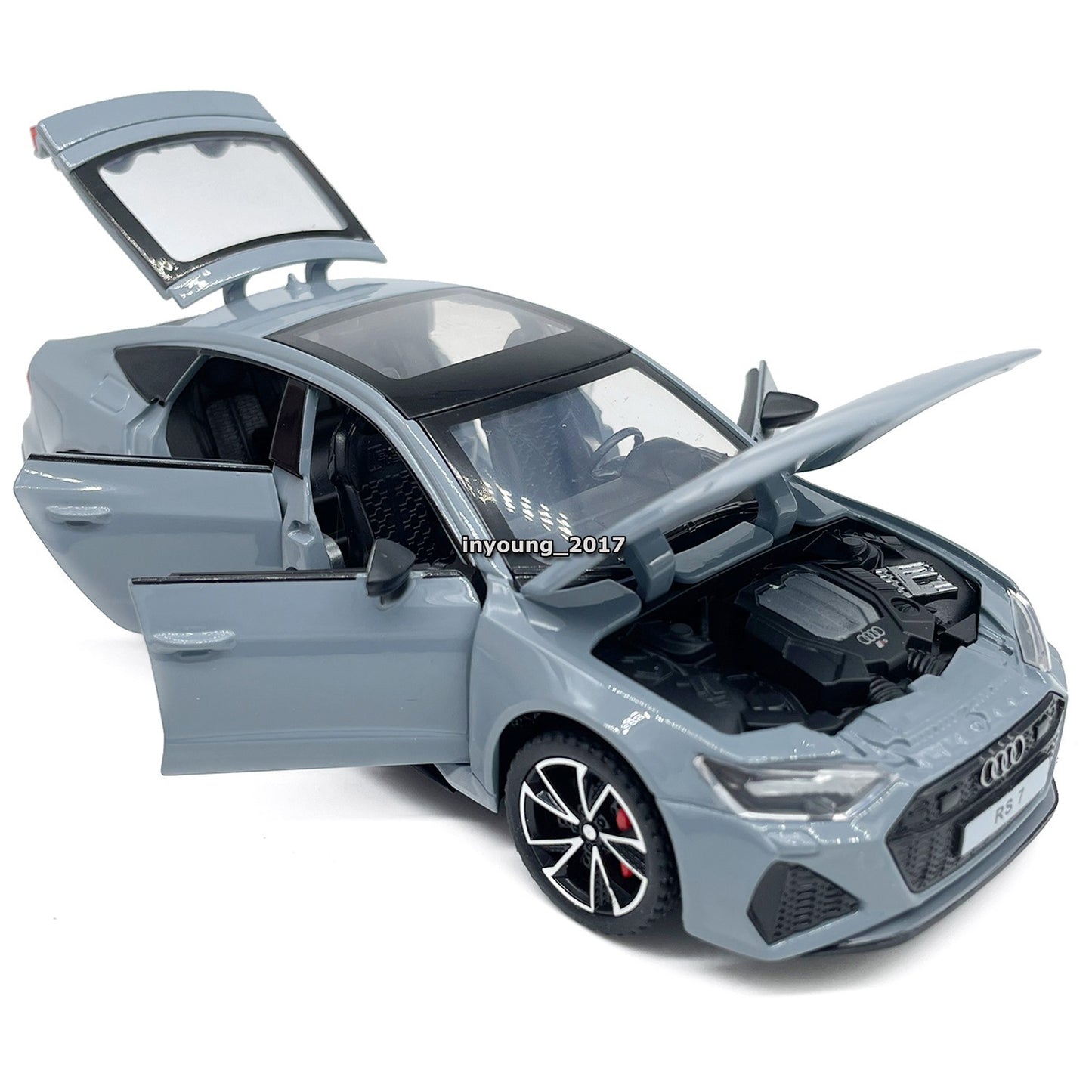1/32 Audi RS7 Model Car Diecast Toy Cars Doors Open Pull Back Metal Vehicle Gray