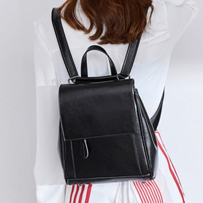 Cowhide Backpack School Daypack Genuine Leather Crossbody Shoulder Bag Traveling