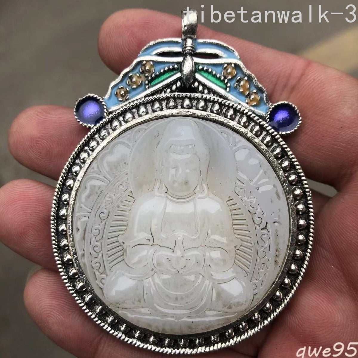 Collection Pendant Inlaid Jade Guanyin Hanging Hanging Crafts