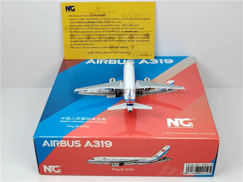 NG Models PLA Air Force for Airbus A319-100 B-4090 1/400 Plane Pre-built Model