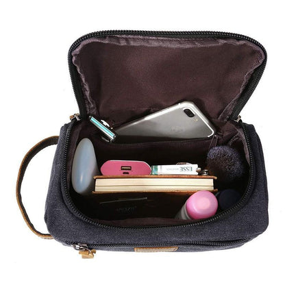 Canvas Toiletry Bag Travelling Kit Make Up Cosmetic Pouch Organizer Lightweight