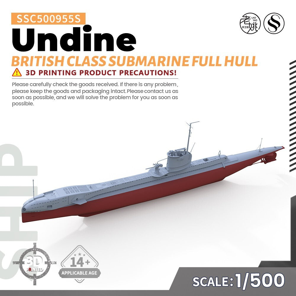 SSC500955S 1/500 Military Model Kit British Undine Class Submarine Full Hull