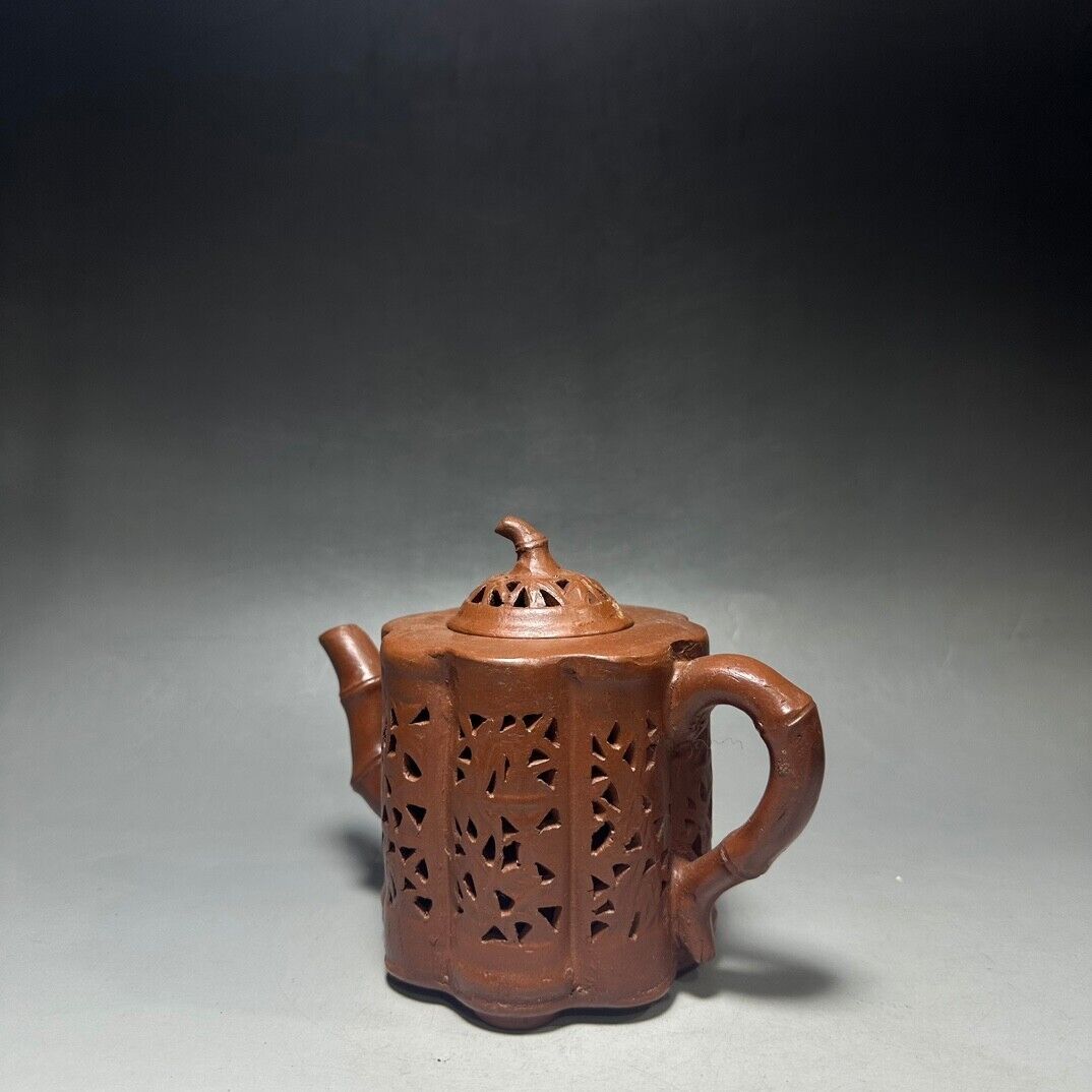 Chinese Yixing Zisha Clay Handmade Exquisite Teapot（镂空节节高 底款：陈鸣远）