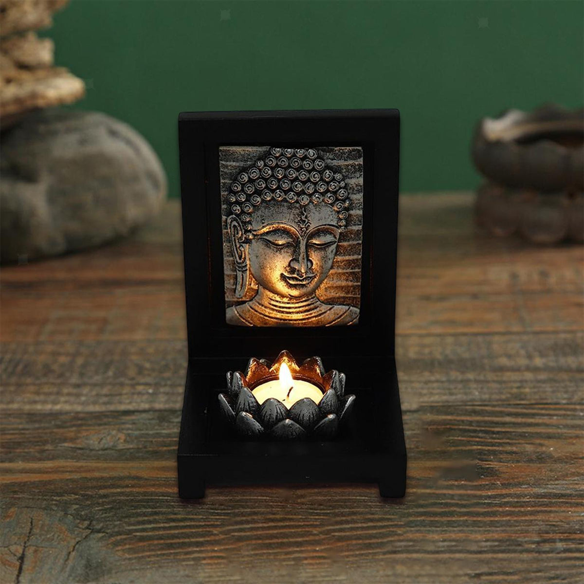 Buddha Candle Holder, Sculpture Collectible Ornament Tea Light Holders