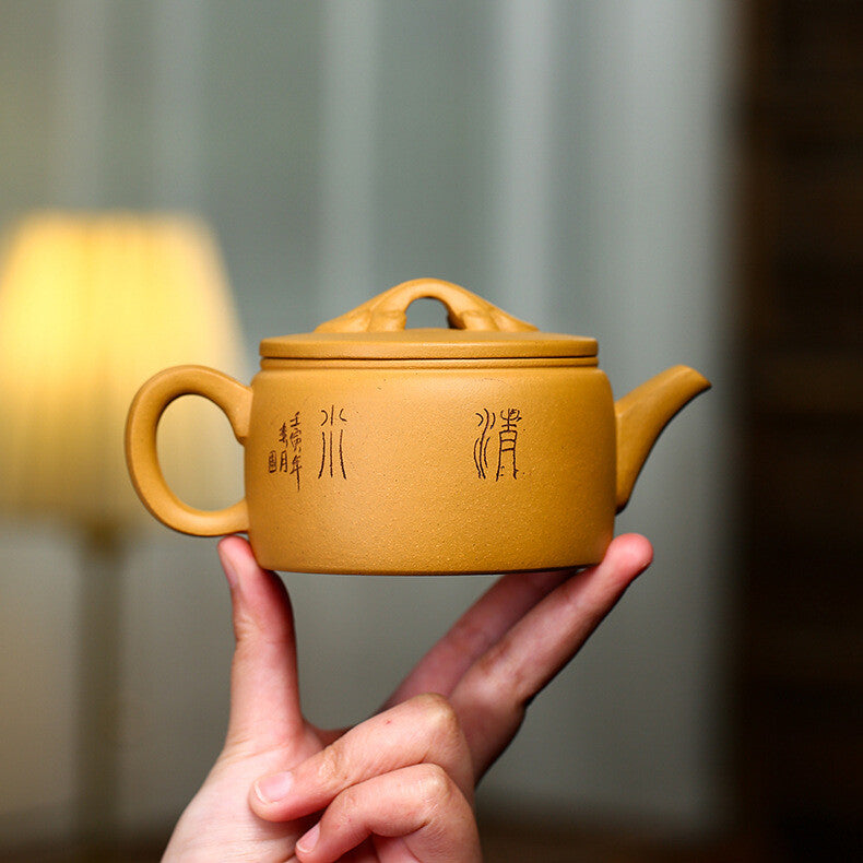 Handmade Tea Pot Bird Branch Carved Big Mouth For Puer Tea Real Yixing Duan Clay