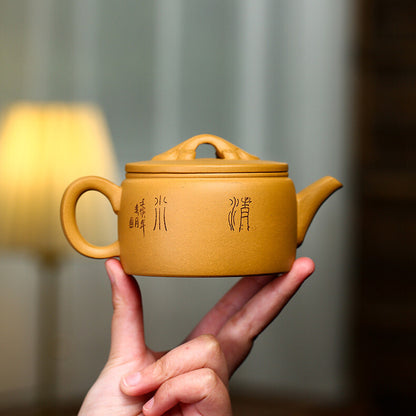 Handmade Tea Pot Bird Branch Carved Big Mouth For Puer Tea Real Yixing Duan Clay