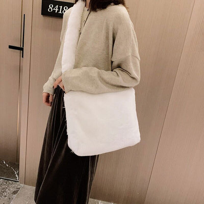Bag Women's Plush Shoulder Bags Large Capacity Messenger Bag Handbag