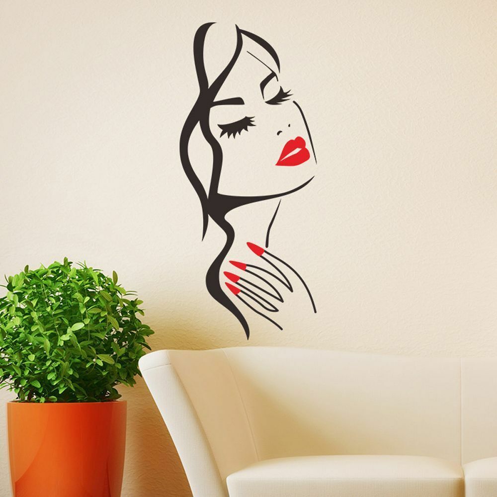 Wall Stickers Vinyl Eyelashes Decals Girls Bedroom Eyebrows Store Beauty Decor