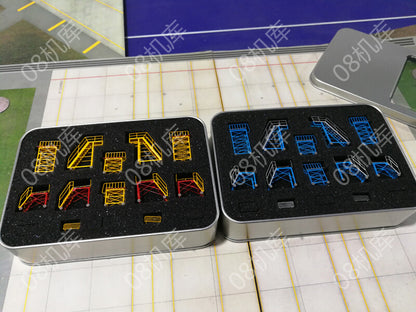 1/200 Airport Metal Passenger Aircraft Maintenance Rack 10Pcs/set Red Yellow