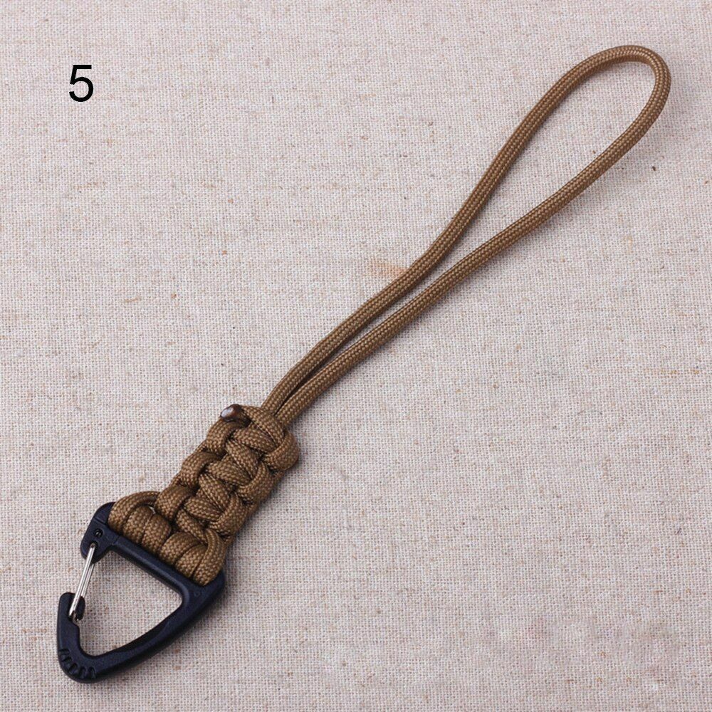 46CM 1 PC Paracord Keychain Lanyard Metal Triangle Buckle Outdoor Cord Carabiner