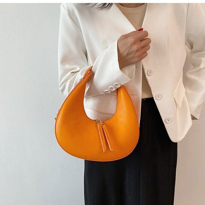 Handbags Women PU Leather Shopper Half Moon Purse Women Totes Bags