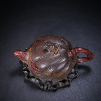 Chinese Yixing Zisha Clay Handmade Exquisite Teapot （荷塘月色 底款：蒋蓉）