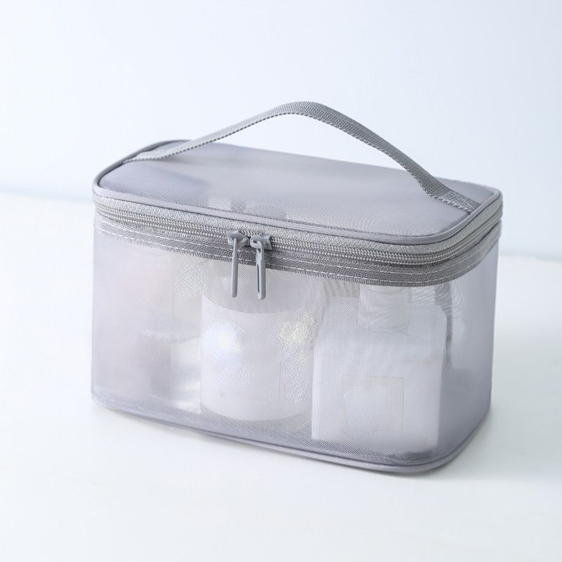 Luxury Clear Makeup Bag Mesh Cosmetic Purse Organizer Transparent Traveling Case