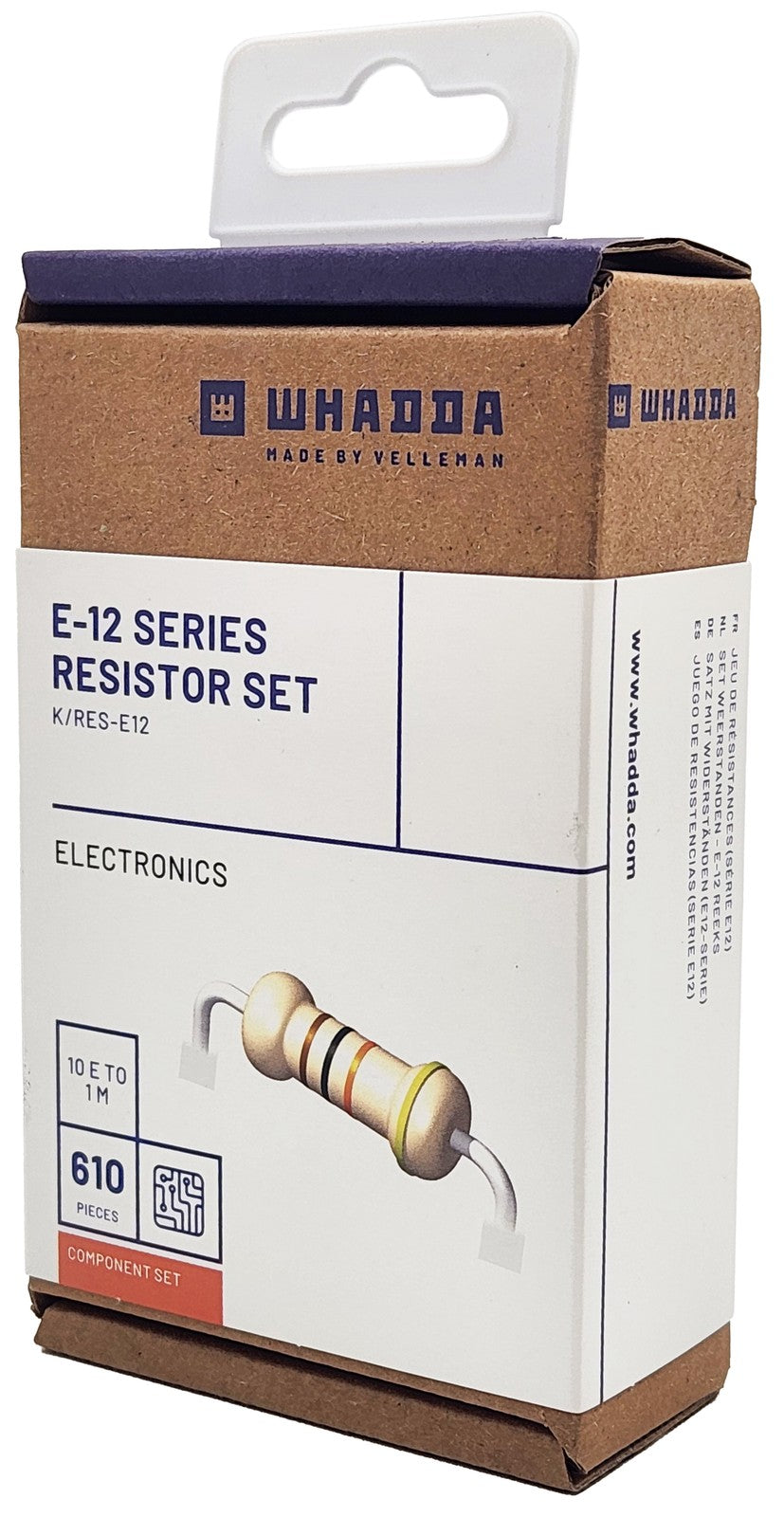 Whadda 610 Piece E12 Resistor Set, 61 Different Value from 10E to 1M (K/RES-E12)
