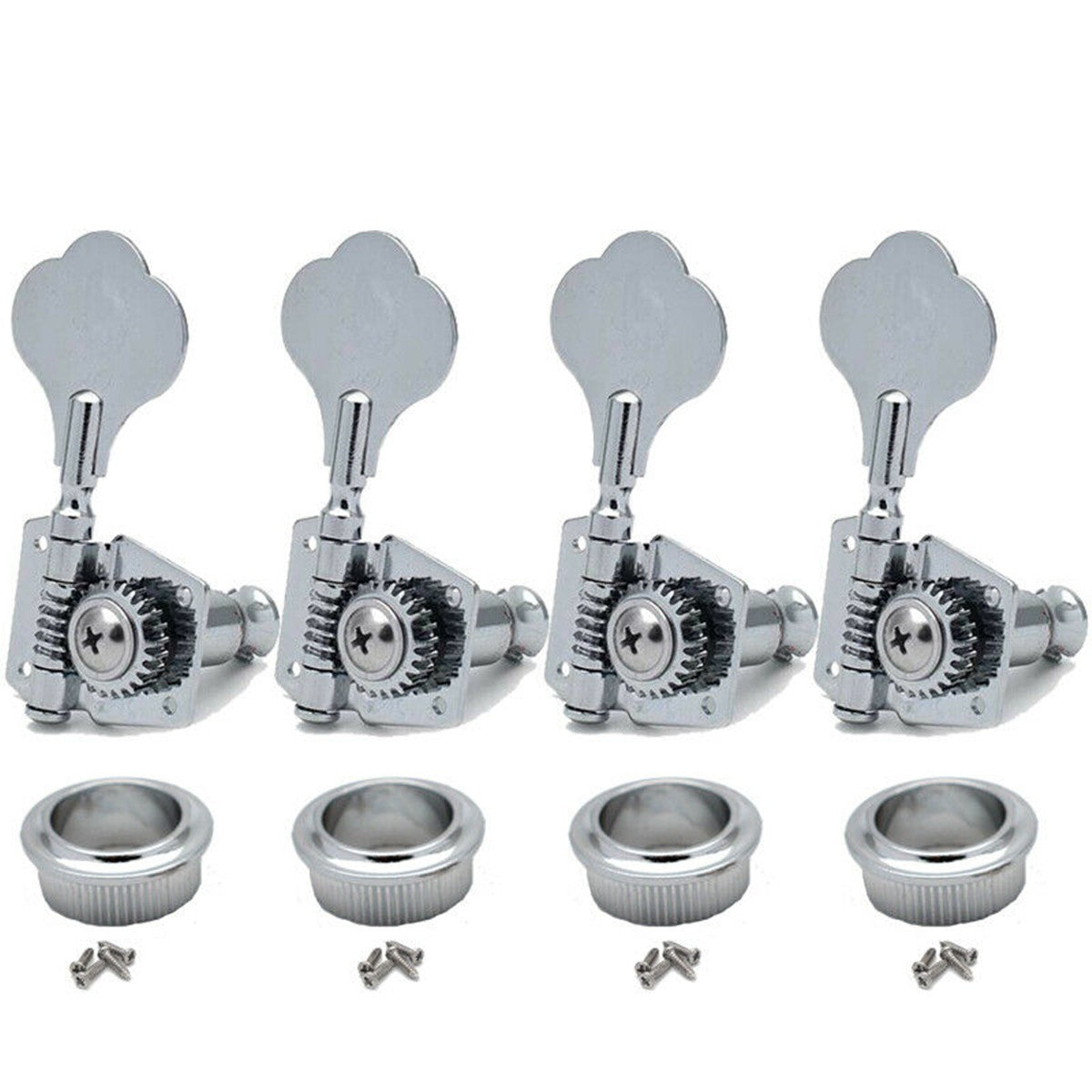 Sliver Zinc Alloy Bass Guitar Tuners Tuning Pegs Keys Machine Heads Gear