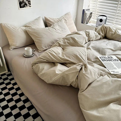 Duvet Cover Set with Sheet Pillowcases Color Bed Queen Size Home Bedding Set