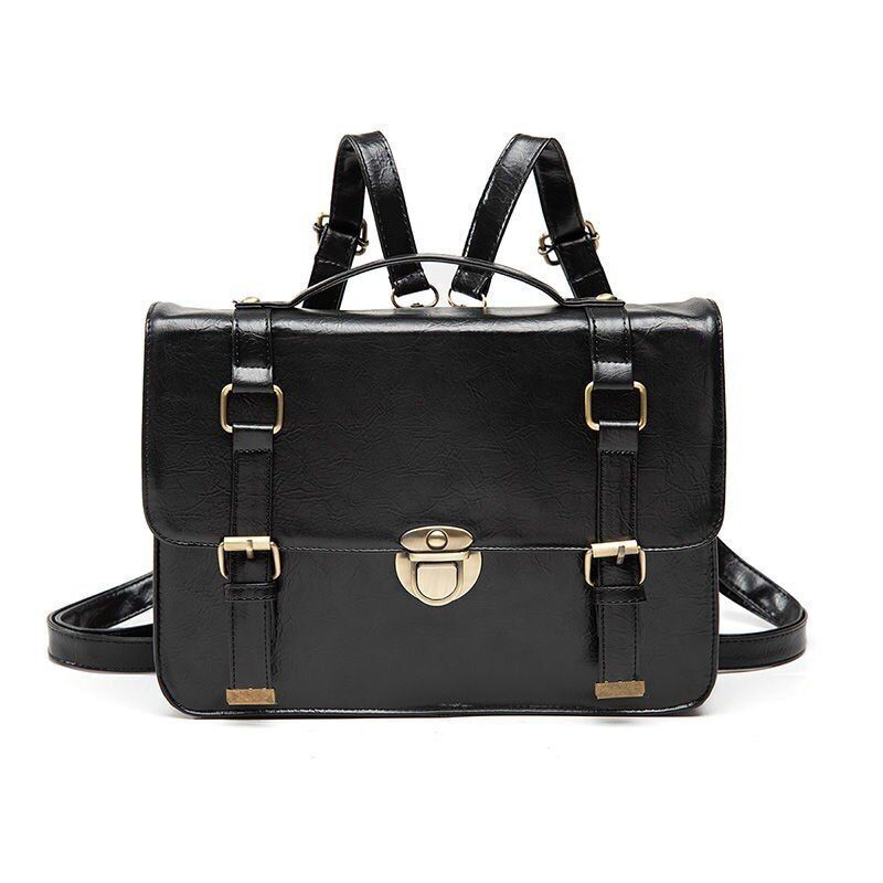 Shoulder School Bag Leather Large Briefcase Tote Handbag Backpack 31*23*7 CM 1PC