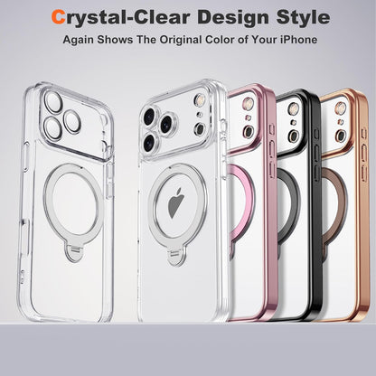 Compatible with Iphone 17 Pro Max Case with 360° Spin Magnetic Ring Stand [Compa