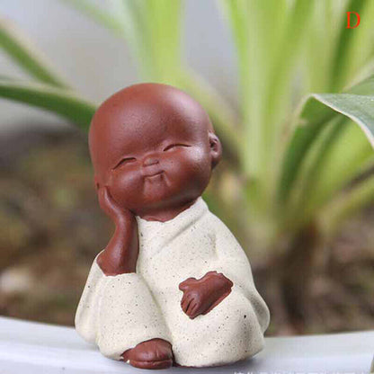Small Buddha Statue Monk Purple Clay Tea Pet Figurine Crafts Y DkFFAUMDAUJCAUt1