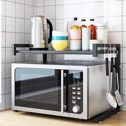 Expandable Microwave Oven Rack Horizontal Extension Microwave Shelf Stand AU