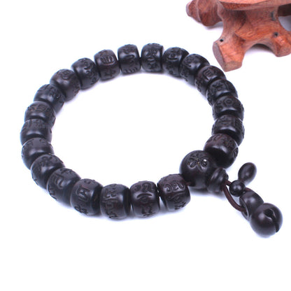 Tibetan Buddhist male om mani padme hum bracelet wood Mala Prayer Beads Men