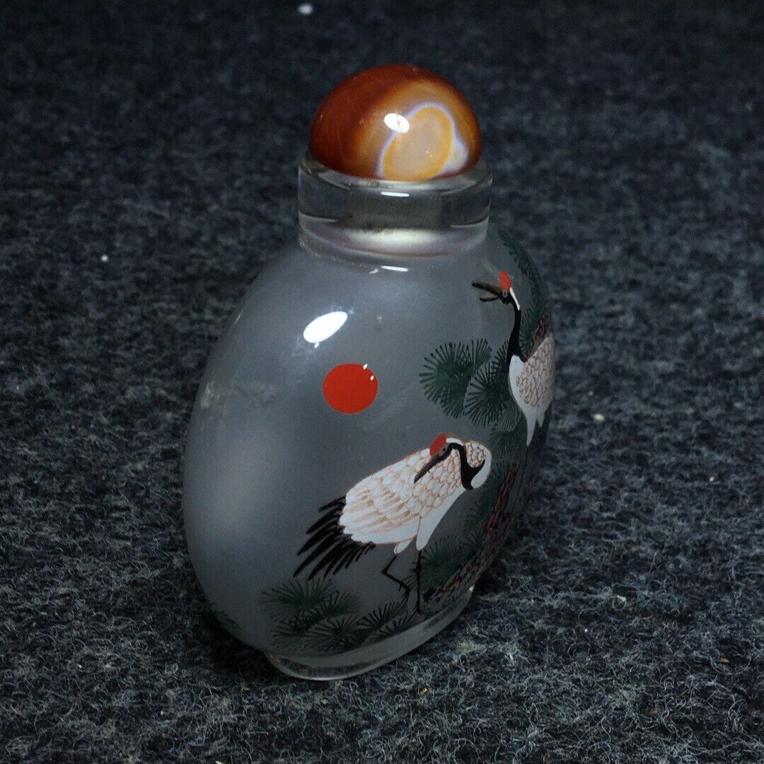 Ancient Chinese handmade interior painting ancient glazed snuff bottle
