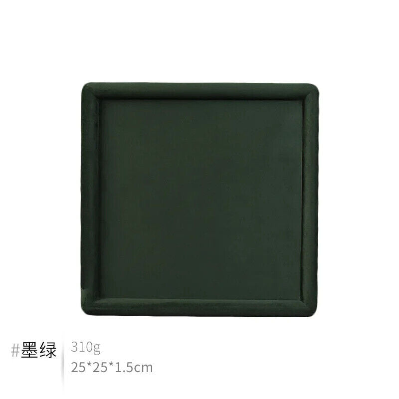 Jewelry Display Tray Cashmere Leather Corner Glasses Plate Watch Ring Holder Bin