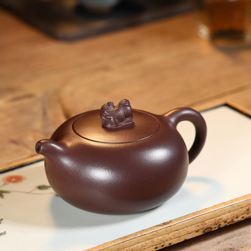 Chinese yixing zisha Pottery Clay Handmade Pixiu Beast Animal Teapot Tea Pot
