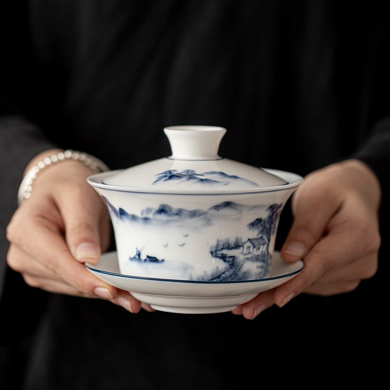 Eight Treasures Tea Sancai Gaiwan Tea Cup Household Ceramic Tea Bowl