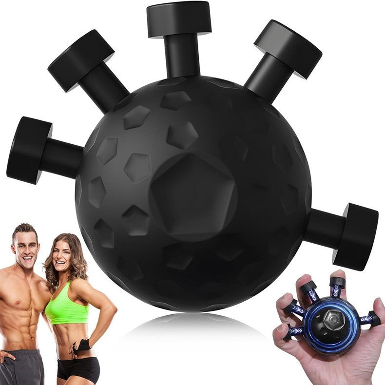 Hand and arm exerciser, pressure finger device, portable grip ball