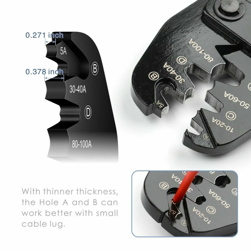 IWS-5100A Battery Lugs Open Barrel Connectors Crimping Tool + Open Copper Nose