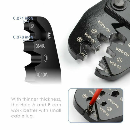 IWS-5100A Battery Lugs Open Barrel Connectors Crimping Tool + Open Copper Nose