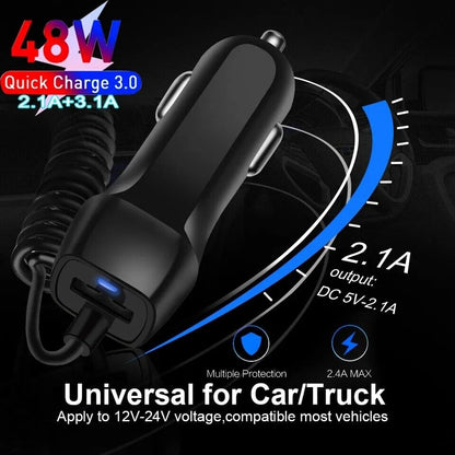 Cargador de Telefono Celular Cable Adaptador Universal Type-C Android USB 48W