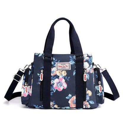 Nylon Flower Pattern Crossbody Bag Shoulder Purse Large Handbag Tote 25*11*20 CM