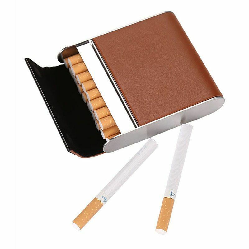 Leather Cigarette Case 20pcs Container Bank Card Box Tobacco Holder Mini Storage