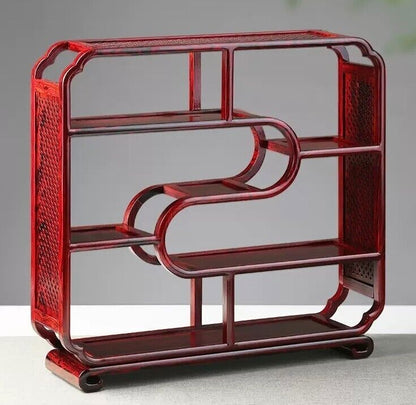 Rosewood Display Stand Shelf Rack Vase Art Pot Bonsai Statue Zen Decor