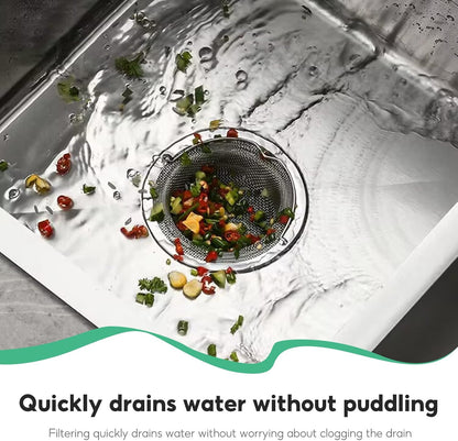 2PCS Kitchen Sink Strainer Large Wide Rim 4.5" Stainless Steel Mesh Drain Filter