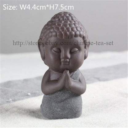 China Novelty Tea Play Statue Pee Doll Smile Buddha Monk Wealth Bring Tea Pet