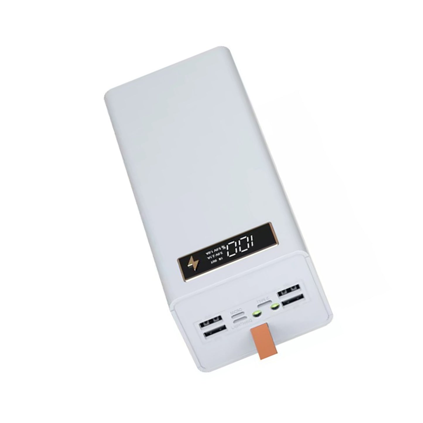 White Detachable Battery Case LCD Display Power Bank Shell Charger Box A