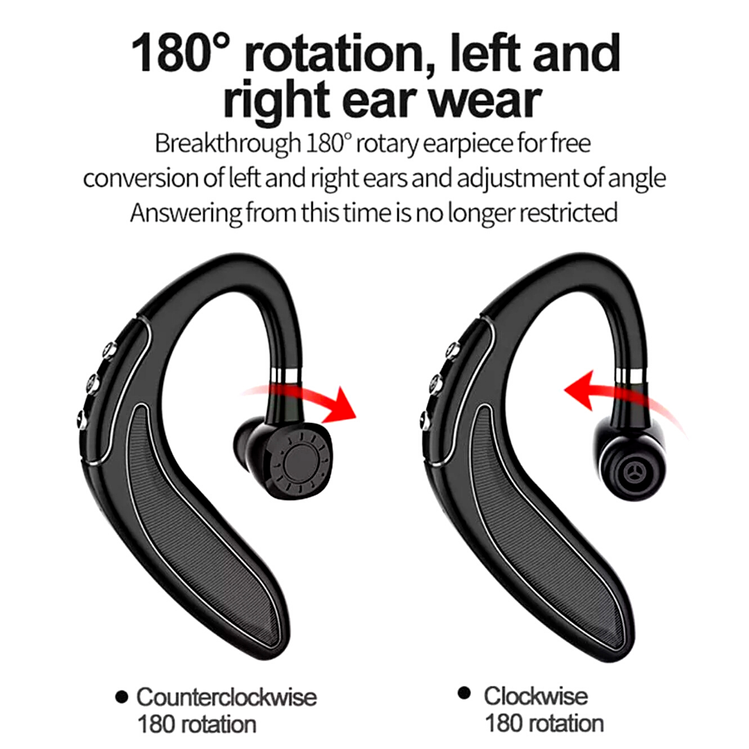 Bluetooth 5.0 Earpiece Driving Trucker Wireless Headset Earbuds Noise Cancelling