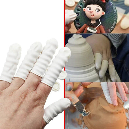 Finger Cots Rubber Latex Fingertips Protector Gloves Pottery Clay Tool 50-100Pcs