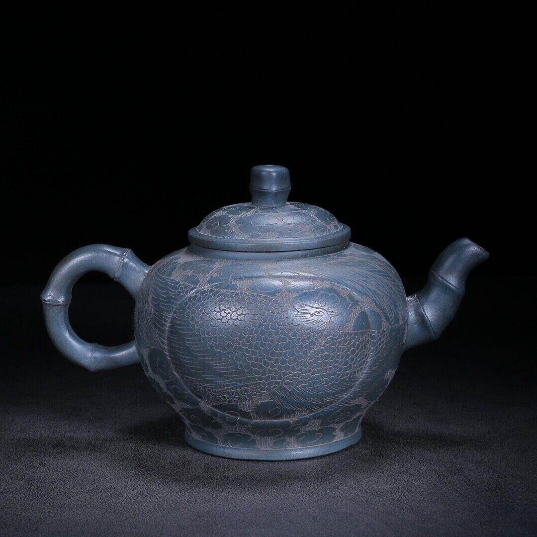 Chinese Yixing Zisha Clay Handmade Exquisite Teapot （龙凤呈祥 底款：周桂珍）