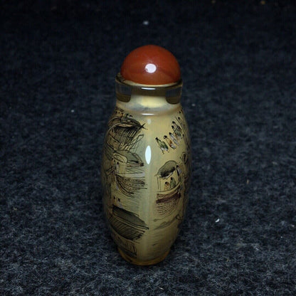 Ancient Chinese handmade interior painting ancient glazed snuff bottle