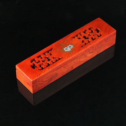 Wooden Stick Incense Burner Hollowed Box Holder Case for Yoga Spa Tea Ceremony