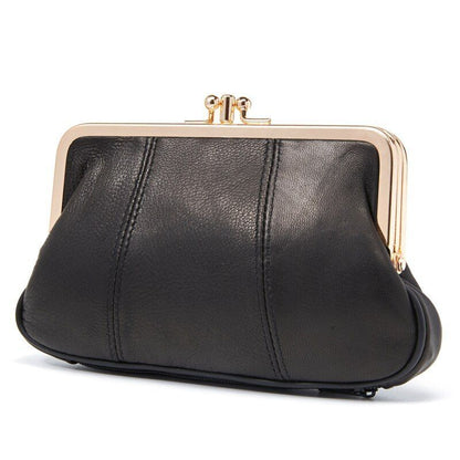 Women Coin Purse Leather Small Wallet Soft Change Purse Metal Frame Card Holder