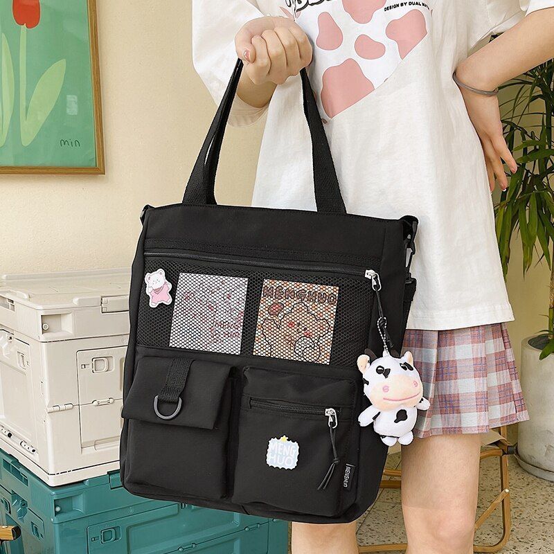 Large Capacity Shoulder Bag Fashionable Students Shoulder Bag Nylon Waterproof