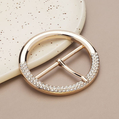 Belt Buckle Metal Pin Rhinestones Handbags Cuff Adjustment Dress Waistband Decor