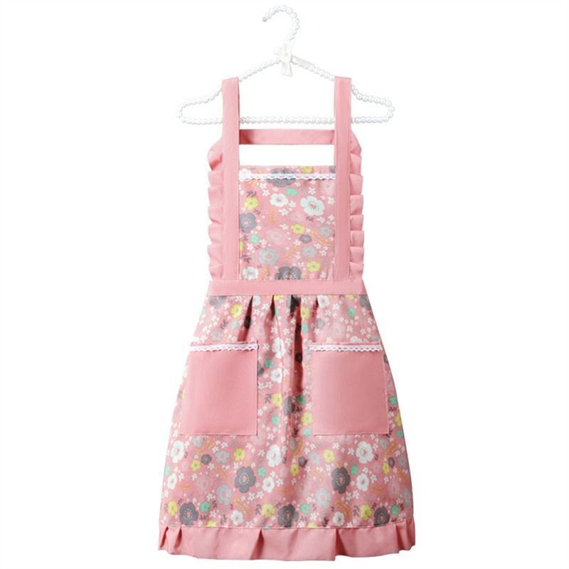 Cooking Aprons Cotton Canvas Floral Home Kitchen Fashion Thin Breathable 65x65cm